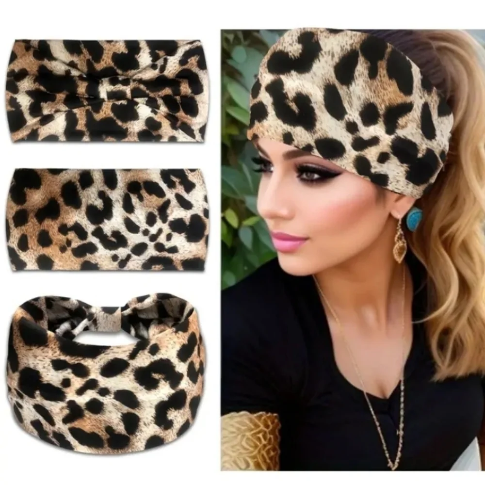 Wide Leopard print Knotted Headband